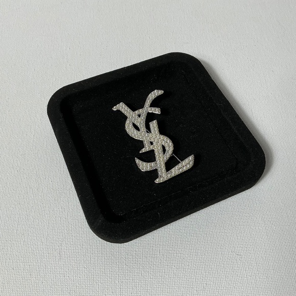 YSL Silver and Pearl Brooch - Picture 1 of 2